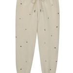 The Great Sherpa Cropped Sweatpant Ditsy Floral Embroidered ~ Washed White L NWT Photo 6