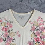 Lucky Brand  Shirt Womens Large V-Neck Floral Graphic Short Sleeve Casual Tee Top Photo 3