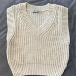 ZARA  Off-White Knit Vest Small Photo 0