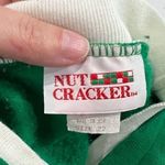 Vintage 90s Green Textured Holiday Horse Carriage Crewneck Sweatshirt Size L Photo 3