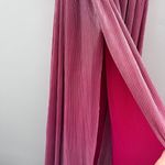 Bronx and Banco Sonny Strapless Cut Out High Slit Maxi Dress Gown in Metallic Rose Photo 6