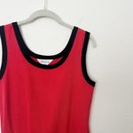 Misook [Exclusively ] Red Black Piped Thick Strap Scoop Neck Shell Tank Sz Medium Photo 9