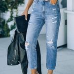 Kancan Estilo Distressed Straight Leg Jeans Blue Size 25 Photo 5