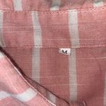 None Women's Pink Striped Button Down Shirt Photo 6