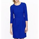 J.Crew Teddie Dress Womens Size ~2 XS Cobalt Blue Pure Wool Crepe Lined Sheath Photo 0