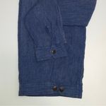 Blunauta Italian Linen Blue Gray Lightweight Denim Long Sleeves Button Shirt Top Photo 1