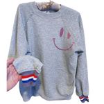 Aquarius Cocktail Y2K Howard Smiley Graphic Sweatshirt Large Gray Retro Twee Photo 6