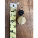 Fashion Gold Thread Black Bead Dangle Earrings Photo 2