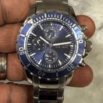 SO&CO New York Men’s Blue Dial Watch Date Day Stainless Steel 100M Quartz Silver Photo 0