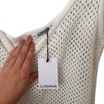 LUSANA Open Knit One Shouldered Mini Dress‎ White NWT Sz 4 Photo 3