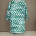 Gretchen Scott Teal White Ikat Cotton Coverup Dress Medium Photo 4