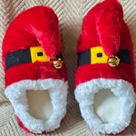 Santa Elf Slippers Christmas Red House Shoes Plush Jingle Bells Size 7 Photo 1