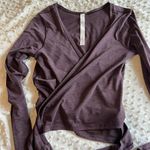 Lululemon Purple Wrap Long Sleeve Crop Top Photo 3