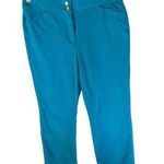 Chico's Womens Turquoise Stretch Cropped Capri Pants 00 (US Size 2) Photo 0