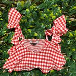 ZARA  Red and White Gingham Cottagecore Top Size Small Photo 2