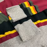 THML Anthropology Striped bright Multicolor Sweater frayed hemline size M Photo 6