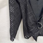 Ted Baker Black Lazare D Ring Wrap Top Blouse Womens XS Puff Shoulder Coquette Photo 9