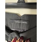 Amanda Chelsea Black Pinstripe Low Rise Straight Leg Office Siren Pants Size 0 Photo 2