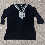 Quacker Factory Quacker Factrort Embroidered Scroll Accent Soft Knit Top Photo 0