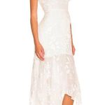 ASTR NWT the Label Santorini Midi Dress in White One Shoulder Flowy Chiffon sz M Photo 1