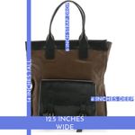 Chloé CHLOE FRONT POCKET TOTE BAG IN BROWN & BLACK LEATHER W/DETACHABLE POUCH Photo 13