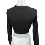 ZARA Women's Black Long Sleeve Crew Neck Cropped Pullover Sweater Top Size S Photo 1