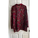 Victoria's Secret VTG  Gold Label L Red Green Roses Sexy Paisley Robe 90's Photo 4