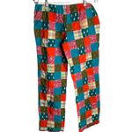 Disney  Parks Mickey Mouse Lounge Pants M Multicolored Patchwork Elastic Waist Photo 2