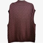 Free People New Rosemary Mock Neck Cable Knit Cotton Tunic Sweater Vest Small Photo 2