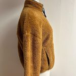 Derek Heart Brown Sherpa Quarter Zip Pullover with navy detailing Photo 1