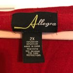 Allegra Sweater Deep Red Lightweight Scoop Neck Knit Sz 2X GUC 3/4 Sleeves Photo 3