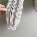 American Eagle • Crochet Knit Sweater in Natural, Balloon Sleeves, Size XS Tan Photo 6