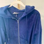 Universal Threads Universal Thread Women's Velour Hoodie Sweatshirt Navy Blue - Small Photo 1