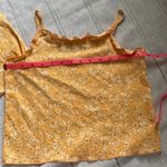 Love, Fire NWT  cropped cardigan and tank set in orange sherbet with ditsy print. Photo 12