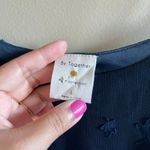 Anthropologie  By Together Cold Shoulder Star Print Blue Top Long Sleeve‎ Size L Photo 1