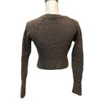 White + Warren Women's Sweater Small Brown Cashmere Silk Blend Long Sleeve Crop‎ Photo 1