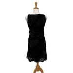 Robbie Bee VTG Y2K Velvet Burnout Mini Dress Sz 8P Black Ruffles Whimsigoth Hoco Photo 4