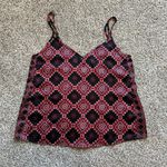 Sam Edelman black, red & pink tribal print v-neck tank top size M Photo 4
