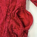 Torrid  Red Lace Long Sleeve V Neck Skater Stretch Flare Dress Size 2X Photo 6