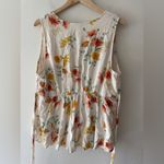 Torrid  White Floral Adorable Spring Button Up Blouse with Tie Back Waist Detail Photo 4