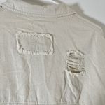POL  Ivory Distressed Denim Jacket Sz M Photo 9