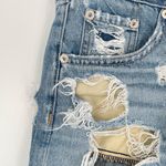 Rag and Bone  Women's Blue Heavy Rips Rolled Hem Distressed Denim Shorts‎ Size 24 Photo 4