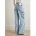AGOLDE  Minka High Rise Cargo Wide Leg Cotton Blend Blue Wash Jeans 32 Photo 8