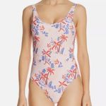 ONIA  Pink and Blue Palm Print One Piece Swimsuit Photo 2