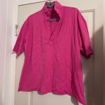 Frank & Eileen $168 Patty Popover Henley Top Short Sleeve Shirt Pullover Pink Size L Photo 1