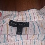 Lane Bryant  Cotton Peasant Metallic-Stripe Puff-Sleeve Shirred Top Shirt Size 22 Photo 5