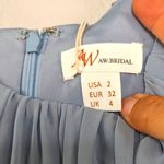 David's Bridal AW Dorian Bridesmaid Prom Formal Occasion Wedding Guest Dress, Blue, 2 Photo 4