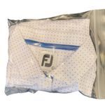 FootJoy Golf Shirt Polo Womens Large 3/4 Sleeve White Blue Dot Greenbrier Logo Photo 8