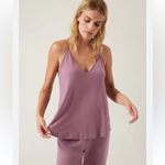 Athleta  Nighttime Bliss Sleep Cami Tank Top in Dark Sugarplum Mauve Large Photo 1