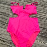 Aerie Pink Cut Out One Piece Swimsuit Photo 0